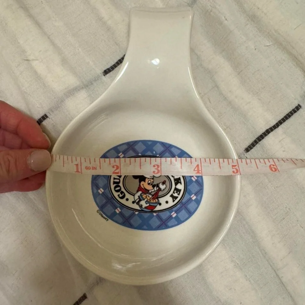 Vintage Disney Gourmet Mickey Mouse blue plaid Spoon Rest by Treasure Craft